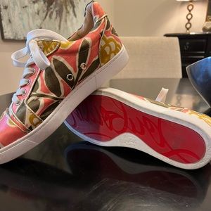 Christian Louboutin Vieira satin print sneaker.